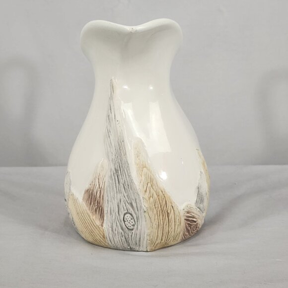 Celebrations by Lillian Vernon Farmhouse Pitcher Embossed Nature Cottage Ivory - Picture 2 of 10